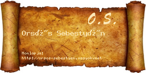 Orsós Sebestyén névjegykártya