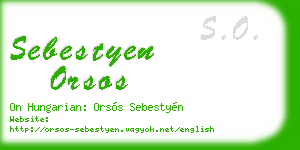 sebestyen orsos business card
